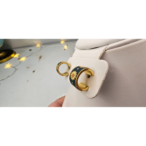 Madewell Daisy Delight Enamel Small Blue Hoop Earrings 15mmx15mm - Picture 4 of 6